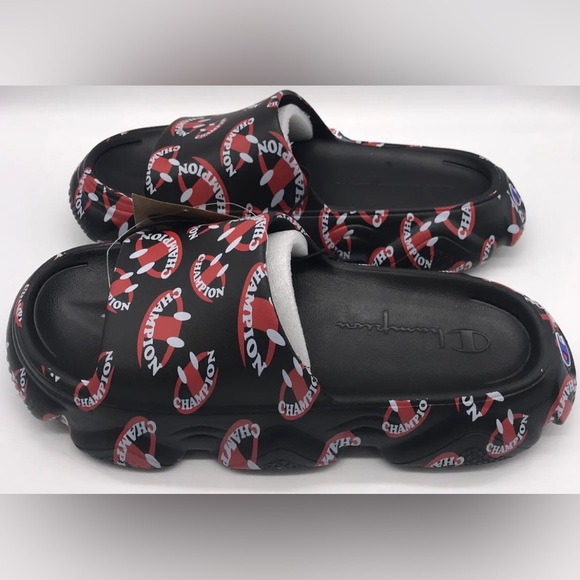 Champion Men’s Meloso Smiley Face Squish Slide Sandals - Size 12 - Picture 1 of 7